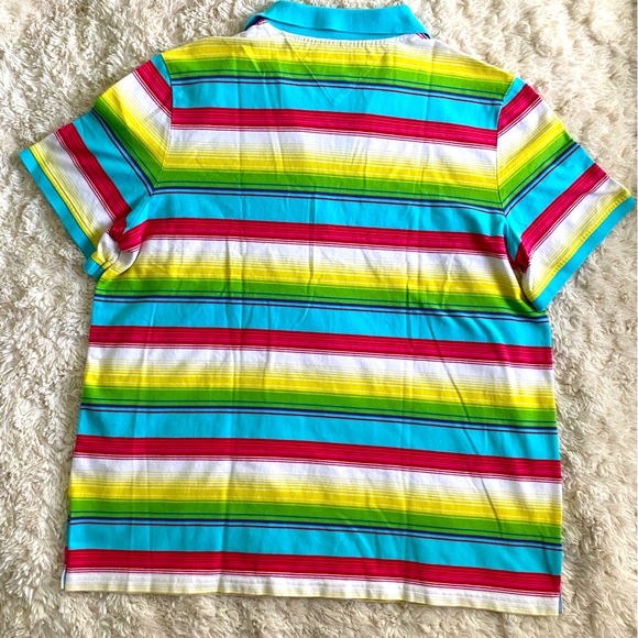 Tommy Hilfiger V-neck Striped Print Polo Shirt. 2X. NWOT. - Picture 4 of 12